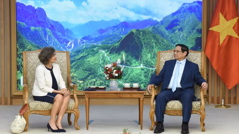 Quang cảnh buổi tiếp. (Ảnh: Trần Hải)