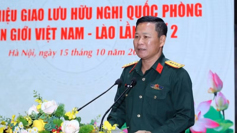 Đại tá Tống Văn Thanh, Phó Cục trưởng Cục Tuyên huấn phát biểu tại buổi gặp mặt báo chí.