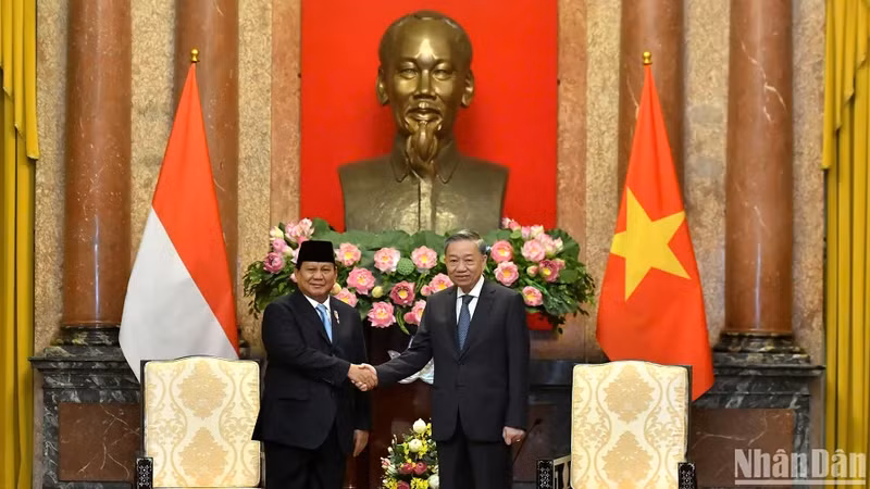 Tổng Bí thư, Chủ tịch nước Tô Lâm tiếp Tổng thống đắc cử Cộng hòa Indonesia Prabowo Subianto.