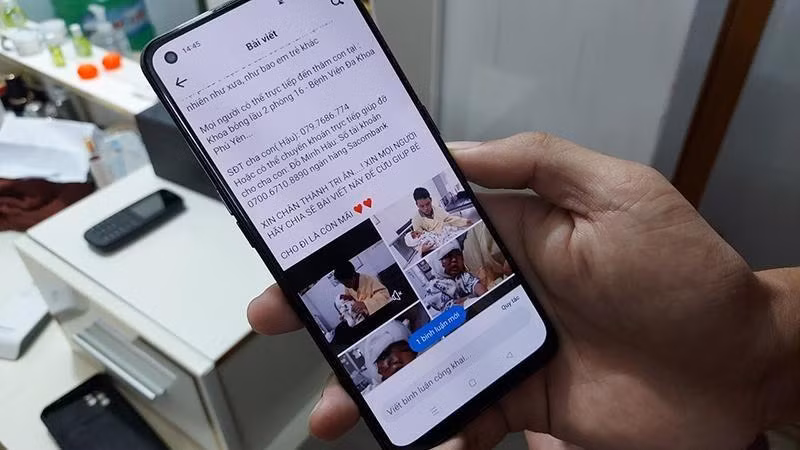 Nội dung Hậu đăng trên mạng xã hội kêu gọi ủng hộ.