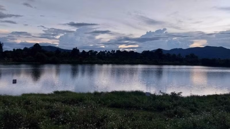 Hồ nước làng Bek, xã Ia Bă, huyện Ia Grai-nơi 2 nam sinh đuối nước thương tâm.