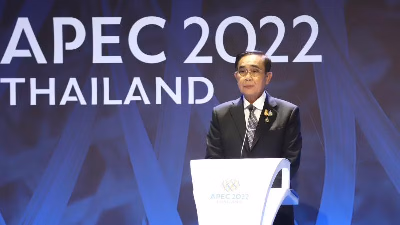 Thủ tướng Thái Lan Prayut Chan-o-cha tại buổi họp báo.