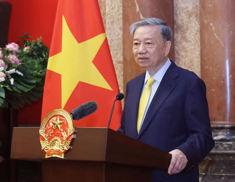 Chủ tịch nước Tô Lâm phát biểu. (Ảnh: Thống Nhất/TTXVN)