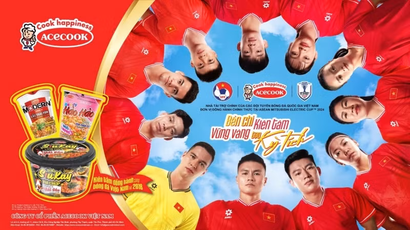 Acecook Việt Nam - nhà tài trợ chính của các đội tuyển bóng đá Quốc gia Việt Nam và đơn vị đồng hành chính thức tại ASEAN Mitsubishi Electric Cup 2024.