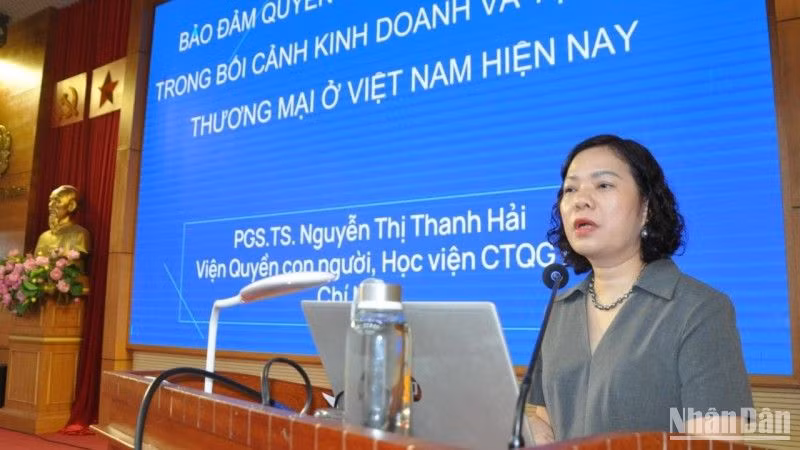 Phó Giáo sư, Tiến sĩ Nguyễn Thị Thanh Hải cung cấp thông tin tại Hội nghị. (Ảnh: Ban tổ chức cung cấp)