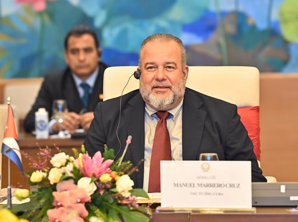 Thủ tướng Cộng hòa Cuba Manuel Marrero Cruz phát biểu tại buổi hội kiến.