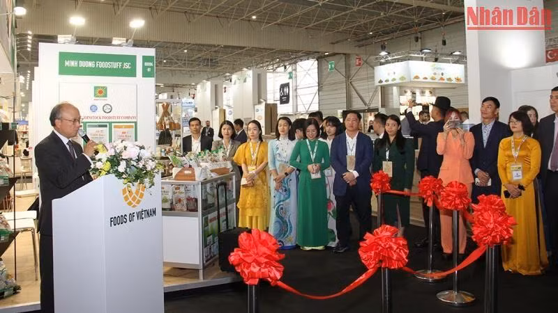 Đại sứ Đinh Toàn Thắng phát biểu tại Lễ khai trương Khu Việt Nam.