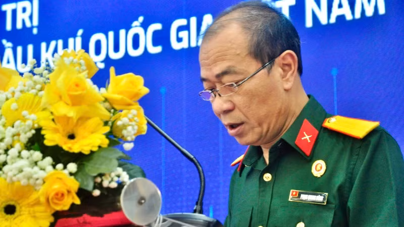 Chủ tịch Hội Cựu chiến binh PVN Phạm Quang Dũng phát biểu tại Tọa đàm.