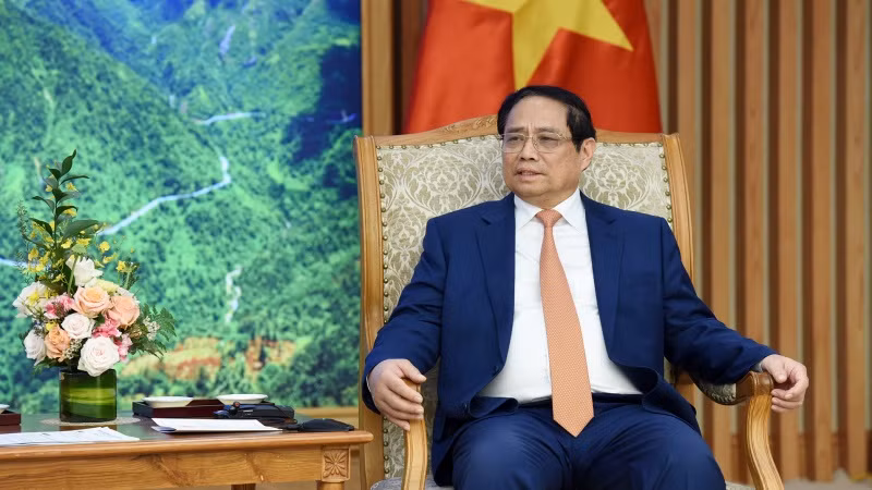 Thủ tướng Phạm Minh Chính phát biểu tại buổi tiếp ông Takebe Tsutomu, Cố vấn Đặc biệt Liên minh Nghị sĩ hữu nghị Nhật-Việt.