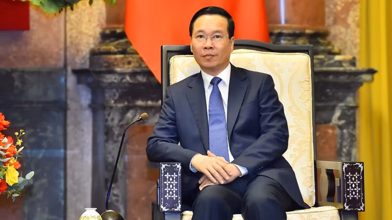 Chủ tịch nước Võ Văn Thưởng phát biểu tại buổi tiếp.