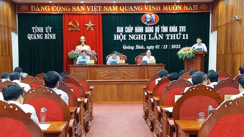 Quang cảnh Hội nghị của Tỉnh ủy Quảng Bình.