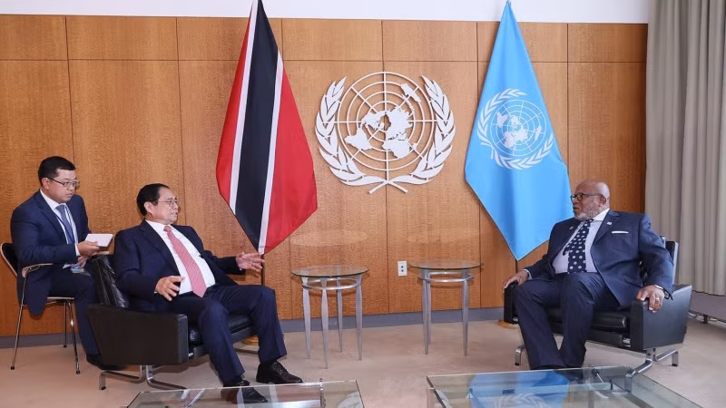 Thủ tướng Chính phủ Phạm Minh Chính gặp Chủ tịch Đại hội đồng Liên hợp quốc khóa 78.