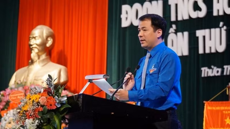 Bí thư Trung ương Đoàn, Chủ nhiệm Ủy ban Kiểm tra Trung ương Đoàn Ngô Văn Cương phát biểu tại Đại hội.