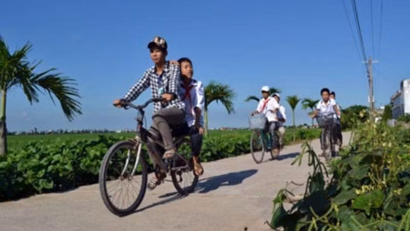 Miền quê Thụy Ninh (huyện Thái Thụy, tỉnh Thái Bình) bình yên trong nắng sớm mùa thu.