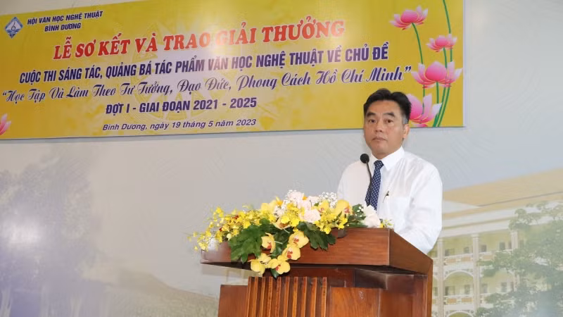 Phó Chủ tịch Ủy ban nhân dân tỉnh Bình Dương Nguyễn Lộc Hà phát biểu tại buổi lễ.