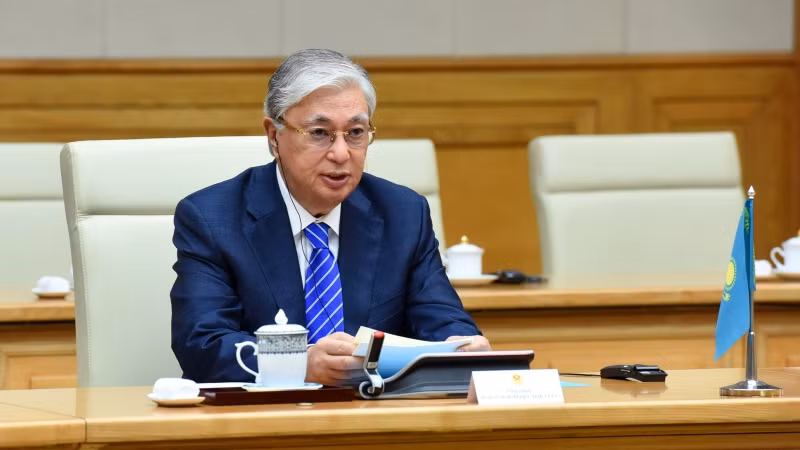 Tổng thống Kazakhstan Kassym-Jomart Tokayev phát biểu tại buổi hội kiến.