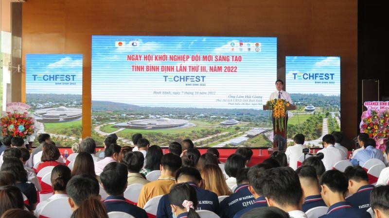 Các đại biểu tham dự Khai mạc Ngày hội khởi nghiệp, đổi mới sáng tạo tỉnh Bình Định lần thứ III năm 2022.