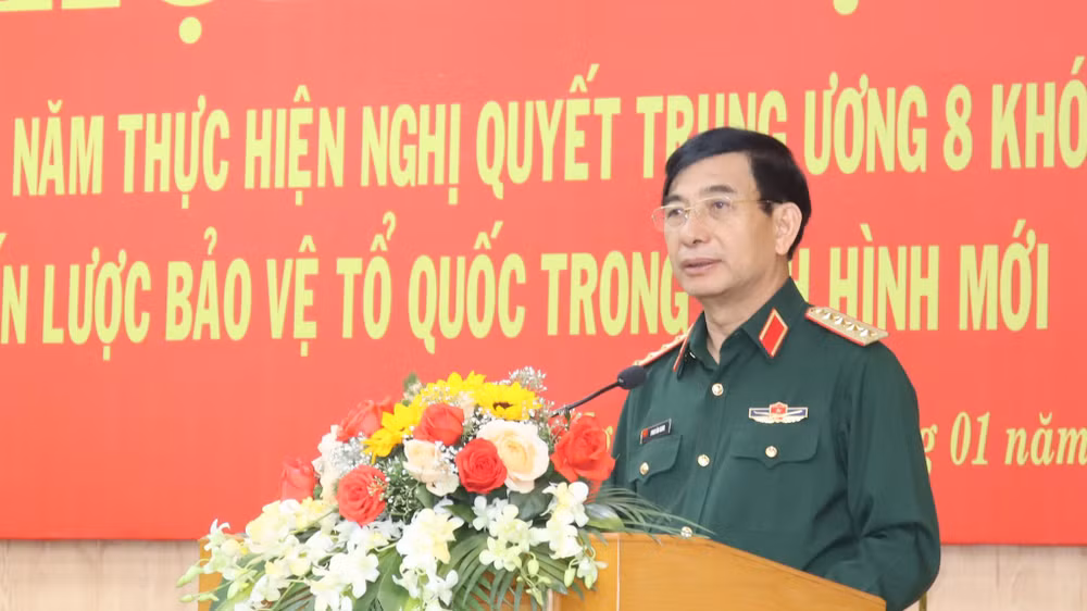 Đại tướng Phan Văn Giang phát biểu chỉ đạo tại Hội nghị.