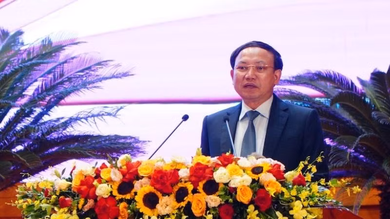 Bí thư Tỉnh ủy Quảng Ninh Nguyễn Xuân Ký phát biểu tại hội nghị.