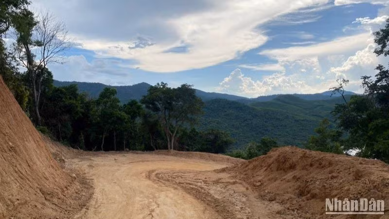 Tuyến đường công vụ được giải phóng để tiếp cận thi công đoạn cao tốc Quảng Ngãi-Hoài Nhơn.