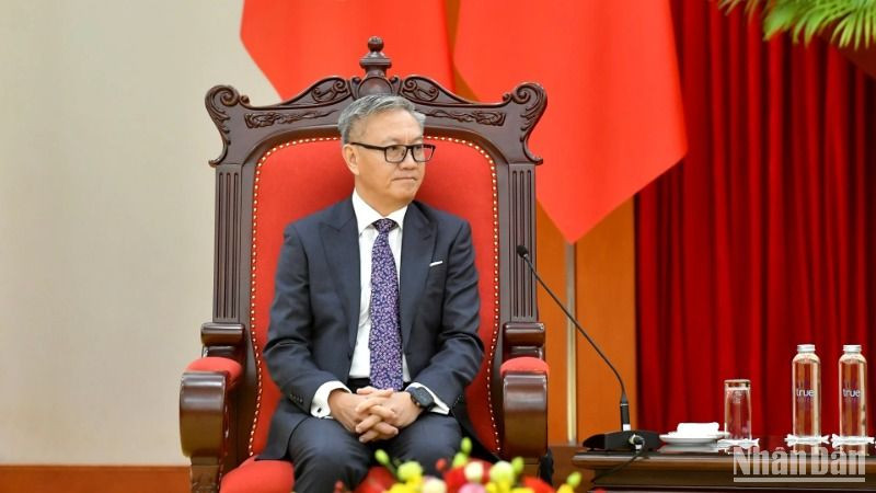 Đồng chí Thongsavanh Phomvihane, Bộ trưởng Ngoại giao Lào. (Ảnh: Đăng Khoa)