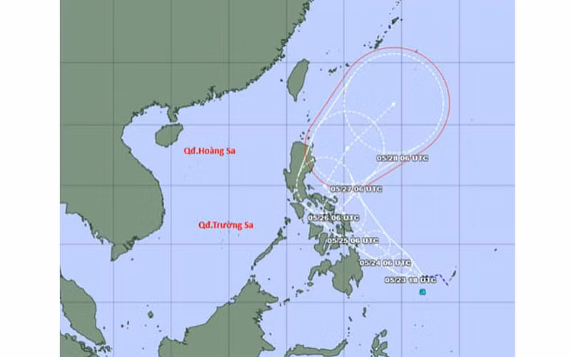 Dự báo đường đi của cơn bão đầu tiên trên khu vực Tây Bắc Thái Bình Dương.