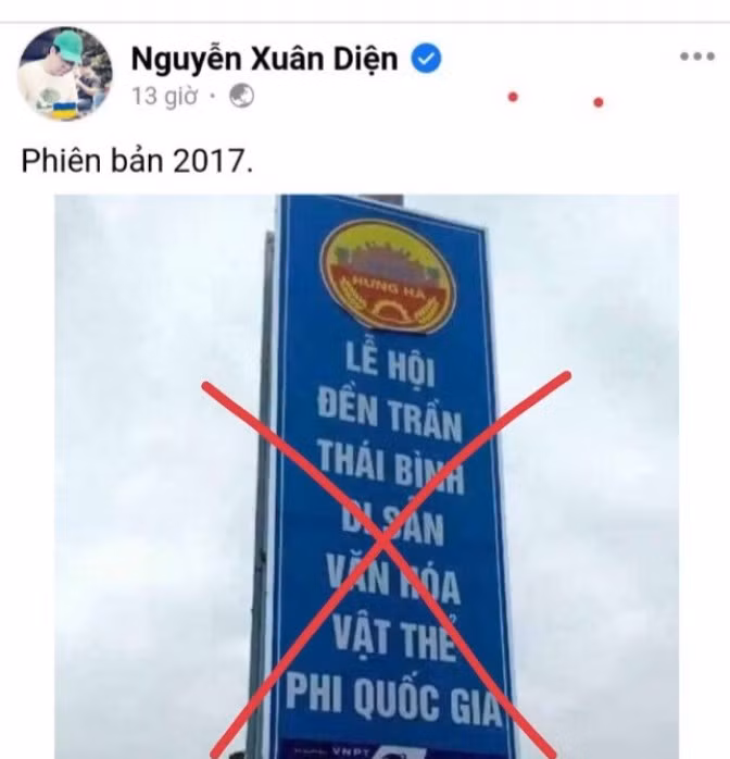 Những nội dung sai lệch về đền Trần Thái Bình lan truyền trên mạng xã hội.