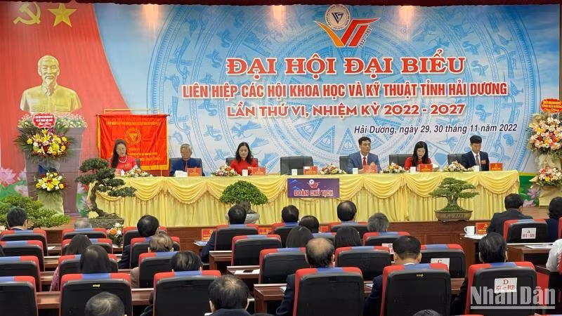 Các đại biểu dự Đại hội Liên hiệp Các hội khoa học và kỹ thuật tỉnh Hải Dương.