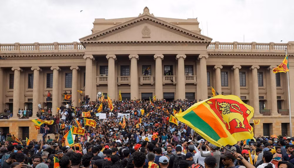 Biểu tình tại Sri Lanka. Ảnh: REUTERS