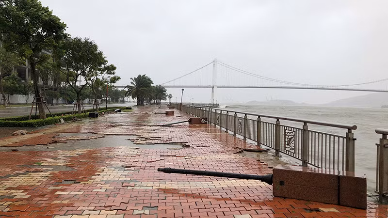 Vỉa hè bong gạch, bó bồn cây xanh, ngã đổ trụ chiếu sáng trang trí.