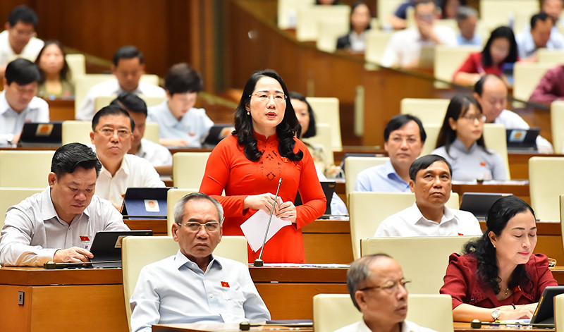 Đại biểu Quốc hội Nguyễn Thị Thủy (Bắc Kạn) phát biểu tại nghị trường.