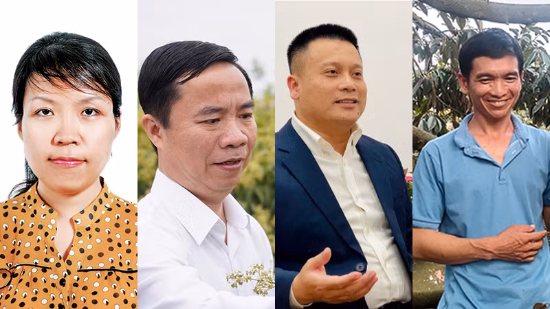 Từ trái qua phải: Tiến sĩ Nguyễn Mai Hương, Viện Chính sách và Chiến lược phát triển nông nghiệp nông thôn; Ông Dương Thanh Tùng, Giám đốc Sở Nông nghiệp và Phát triển nông thôn tỉnh Bắc Giang; Ông Bùi Bá Chính, Phó Giám đốc phụ trách Trung tâm Mã số mã vạch quốc gia; Ông Trần Chinh, Giám đốc Hợp tác xã sản xuất thương mại dịch vụ nông nghiệp Phước Lộc Thạnh.