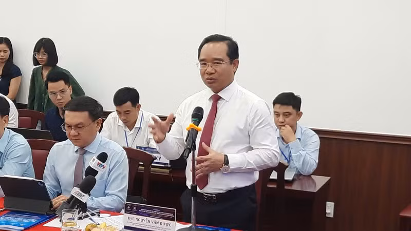 Chủ tịch Ủy ban nhân dân Thành phố Hồ Chí Minh Nguyễn Văn Được phát biểu tại hội thảo.