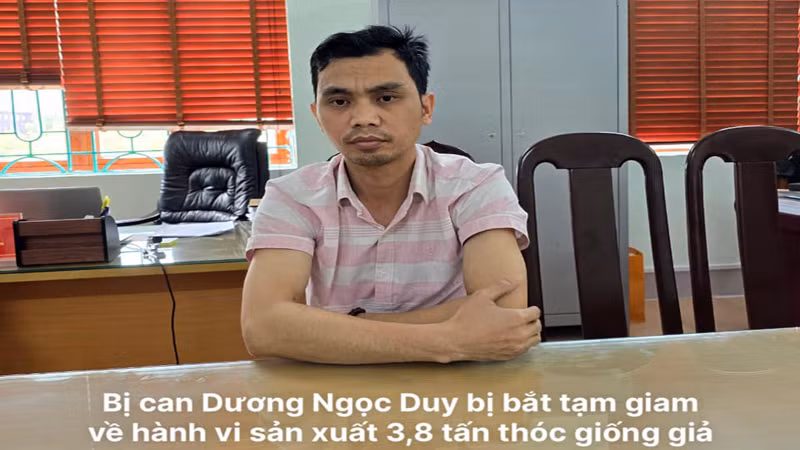 Đối tượng Duy tại cơ quan điều tra. (Nguồn: Công an Lai Châu)