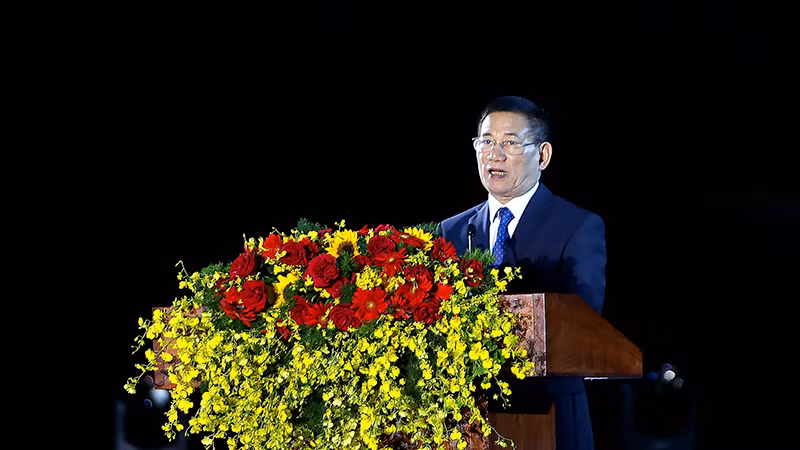 Phó Thủ tướng Hồ Đức Phớc phát biểu tại buổi lễ. 