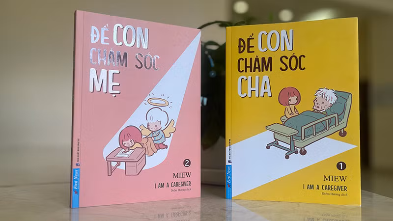 Bìa bộ sách "Để con chăm sóc cha-mẹ".