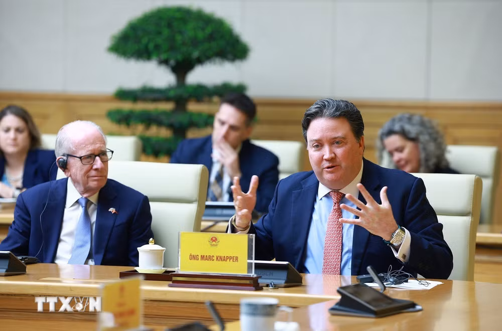 Đại sứ Hoa Kỳ tại Việt Nam Marc E. Knapper phát biểu.