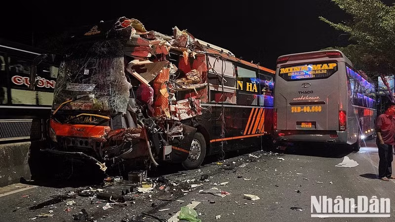 Hiện trường một vụ tai nạn giao thông.