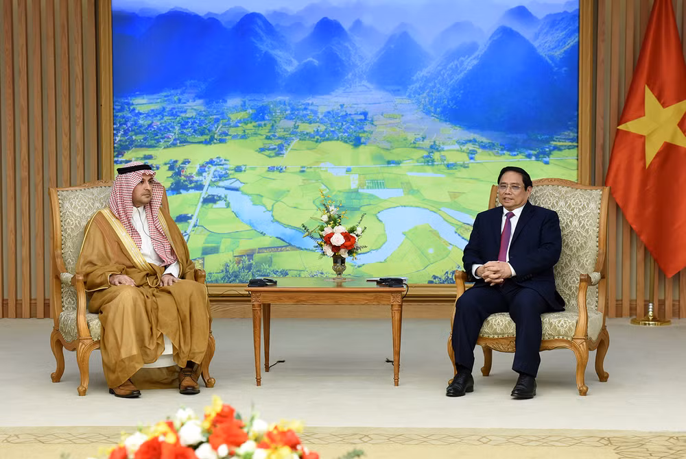 Quang cảnh buổi tiếp. (Ảnh: Trần Hải)