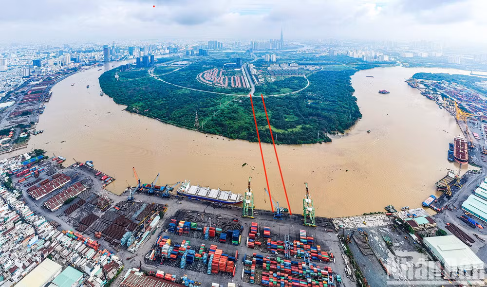 Vị trí dự kiến xây dựng cầu Thủ Thiêm 4. (Ảnh: Thành Đạt)