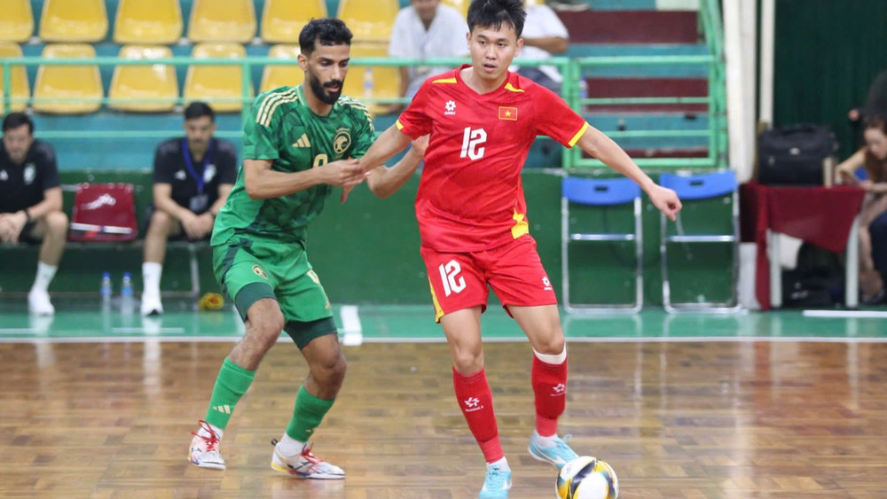 Đội tuyển futsal Việt Nam thể hiện phong độ tốt trước Saudi Arabia. (Ảnh: VFF)