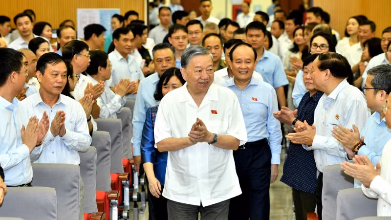 Tổng Bí thư Tô Lâm và các đại biểu dự hội nghị. (Ảnh: ĐĂNG KHOA)