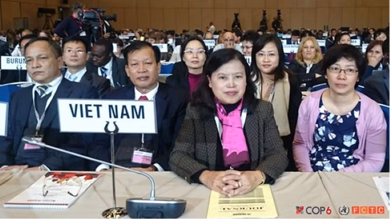 Đại diện Bộ Y tế trong lần đầu tiên dẫn dắt Đoàn Việt Nam tham dự hội nghị COP6 tại Liên bang Nga vào năm 2014. (Nguồn: MOH)
