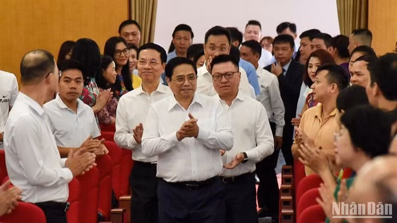 Thủ tướng Phạm Minh Chính đến thăm, làm việc với Hội Nhà báo Việt Nam. 
