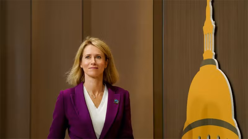 Thủ tướng EstThủ tướng Estonia Kaja Kallas chuẩn bị phát biểu tại Hội nghị cấp cao kỷ niệm 75 năm NATO, ngày 10/7/2024. (Ảnh: REUTERS)onia Kaja Kallas