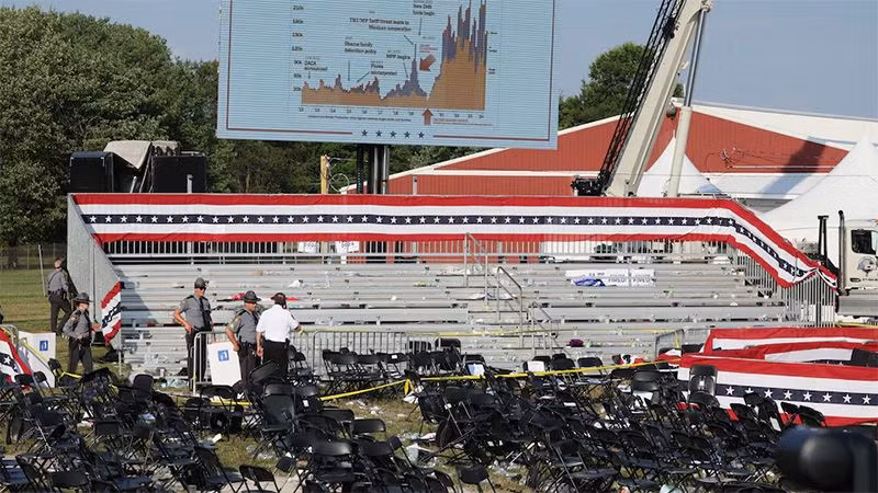 Khu vực diễn ra cuộc vận động tranh cử của cựu Tổng thống Mỹ Donald Trump, tại bang Pennsylvania, ngày 13/7 (giờ địa phương). (Ảnh: Reuters)