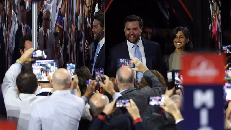 Ông J.D. Vance được người ủng hộ chào đón khi tới dự Đại hội toàn quốc đảng Cộng hòa, ngày 15/7/2024. (Ảnh: Reuters)