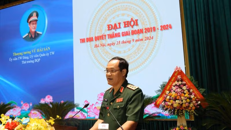 Thứ trưởng Quốc phòng Vũ Hải Sản phát biểu tại Đại hội.