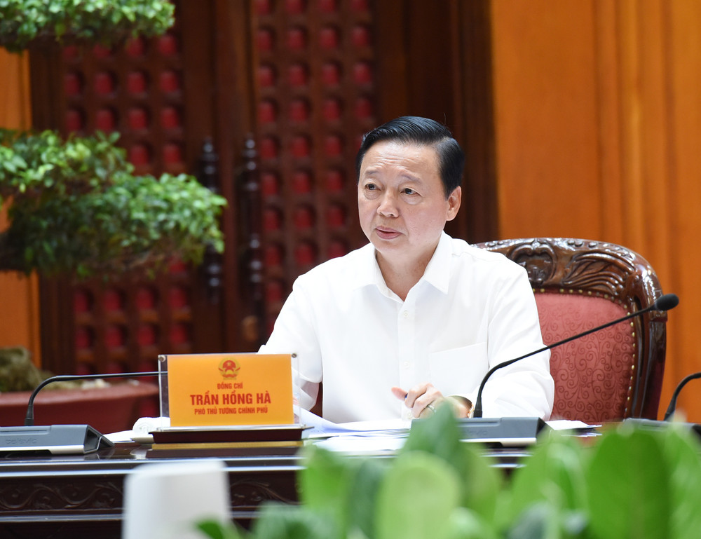 Phó Thủ tướng Trần Hồng Hà phát biểu tại cuộc họp. Phó Thủ tướng Trần Hồng Hà phát biểu tại cuộc họp.