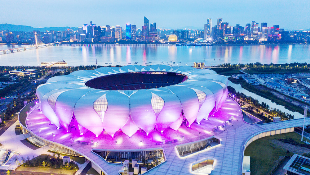 Sân vận động trung tâm Olympic Hàng Châu (Trung Quốc), nơi sẽ diễn ra Lễ khai mạc ASIAD 19.